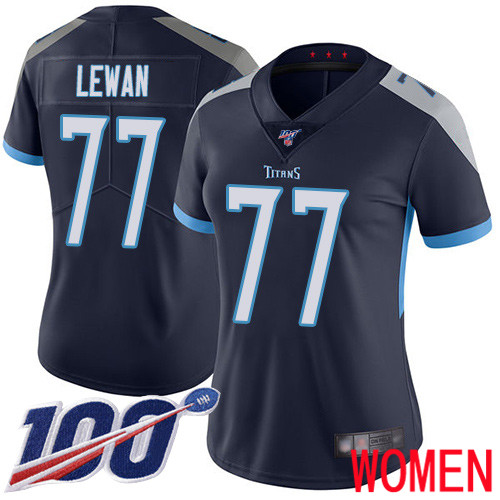 Tennessee Titans Limited Navy Blue Women Taylor Lewan Home Jersey NFL Football 77 100th Season Vapor Untouchable